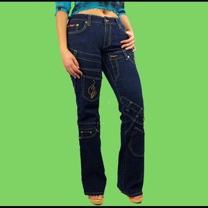 BABY PHAT DARK WASH DENIM JEANS Y2K POCKET